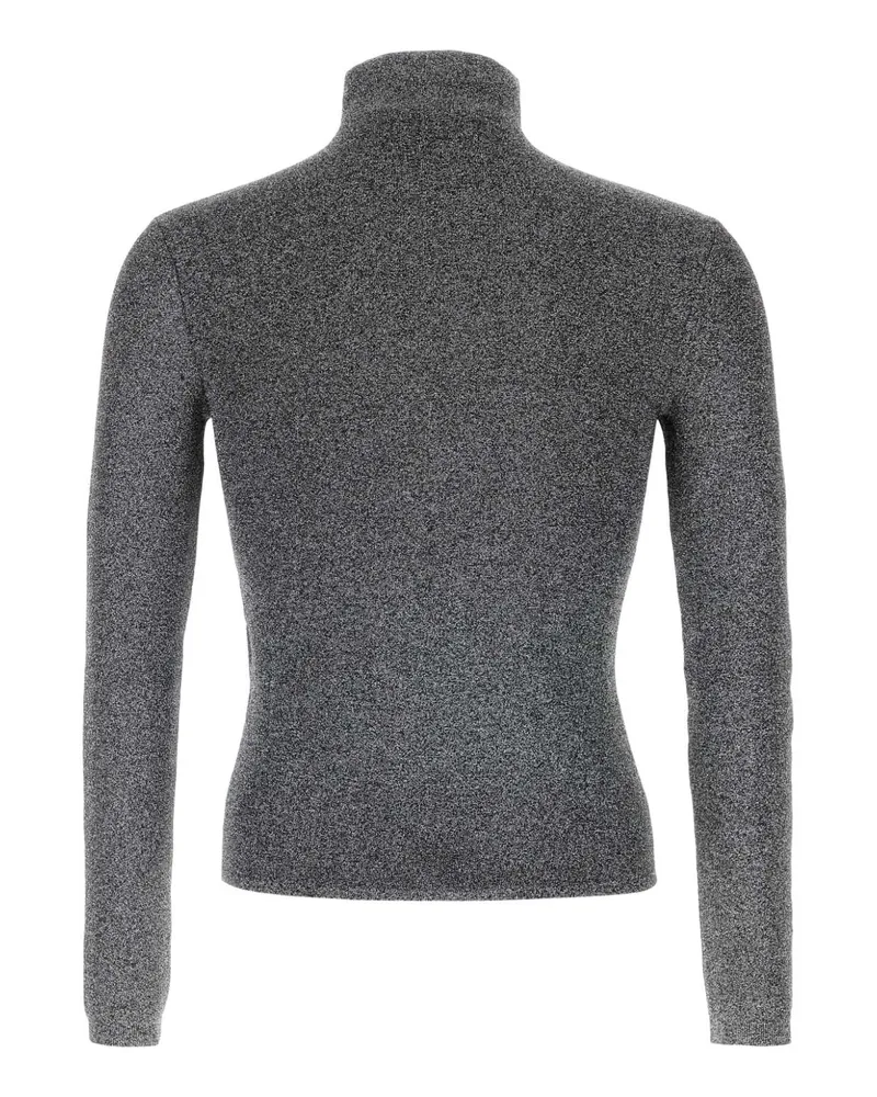 Gucci Men's Black Stretch Jersey Sweater Lightsilver Viscose Mix Maglieria Gray