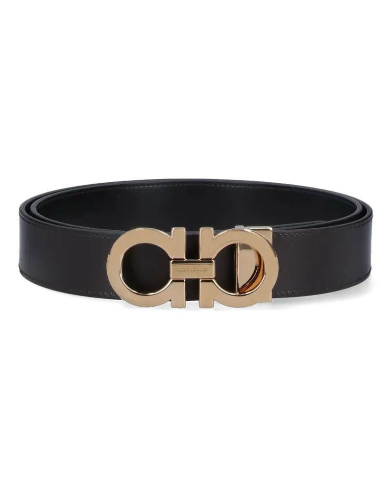 Ferragamo Men's Belts Black Calf Leather Black