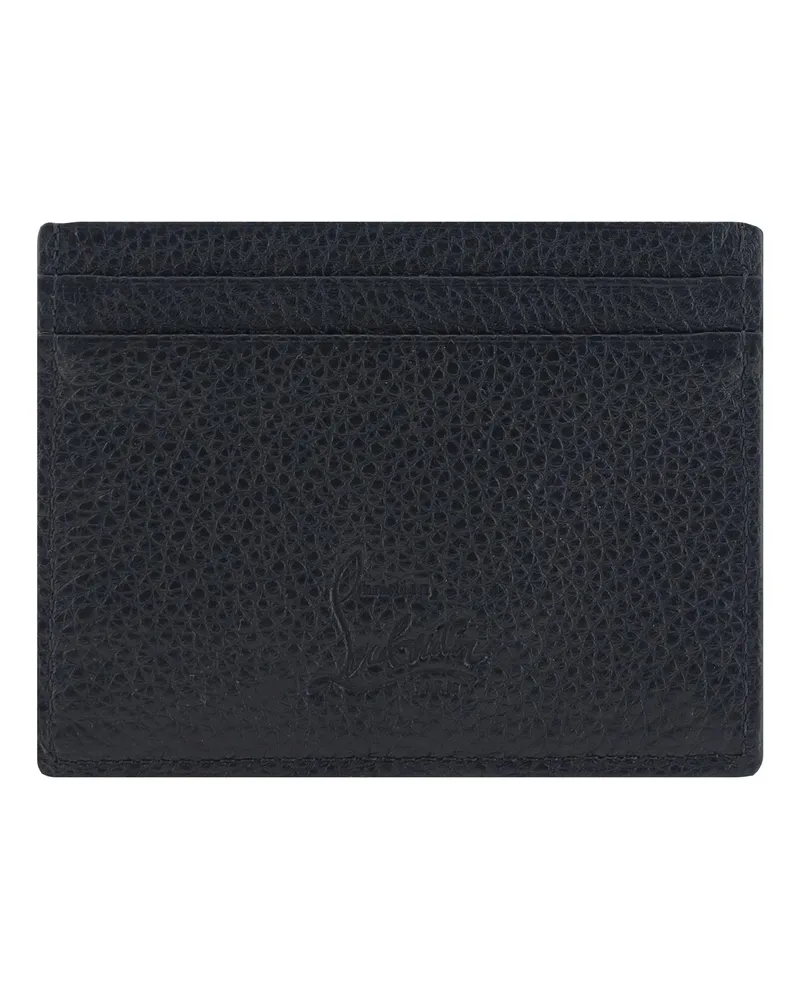 Christian Louboutin Men's Card Holder Kios Black Calf Leather Black-Black Umbrellas Black/black Accessory Black