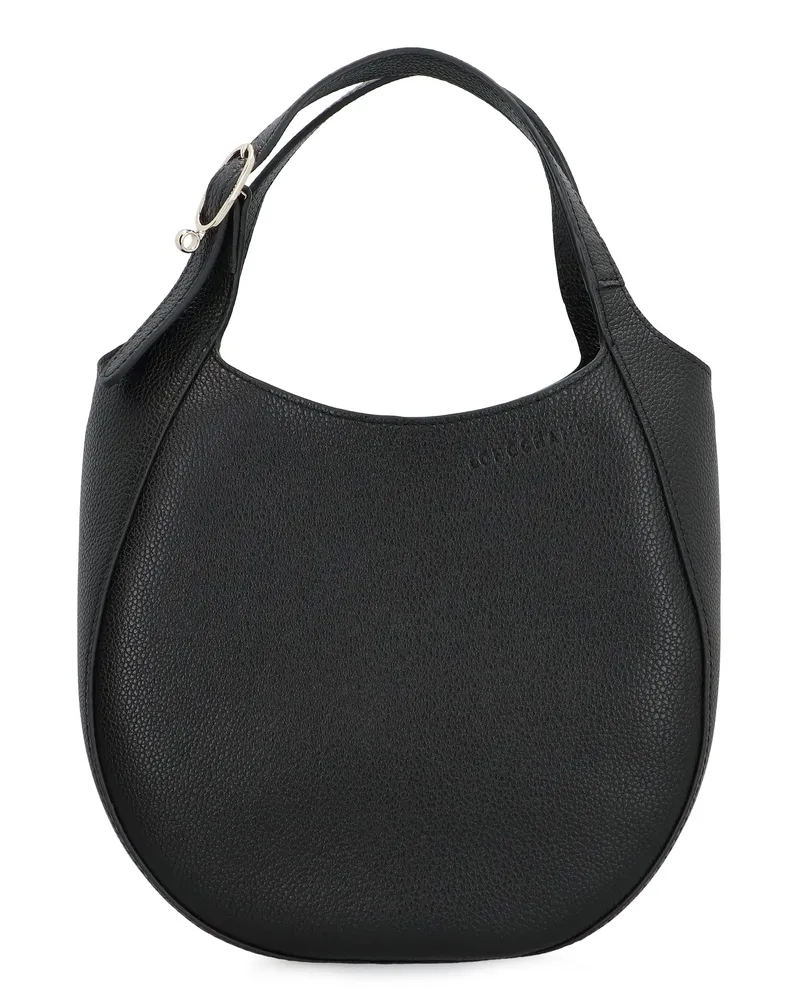 Longchamp Women's Leather Bag Le Foulonné S Black Cow Hide Handbags Hand Black