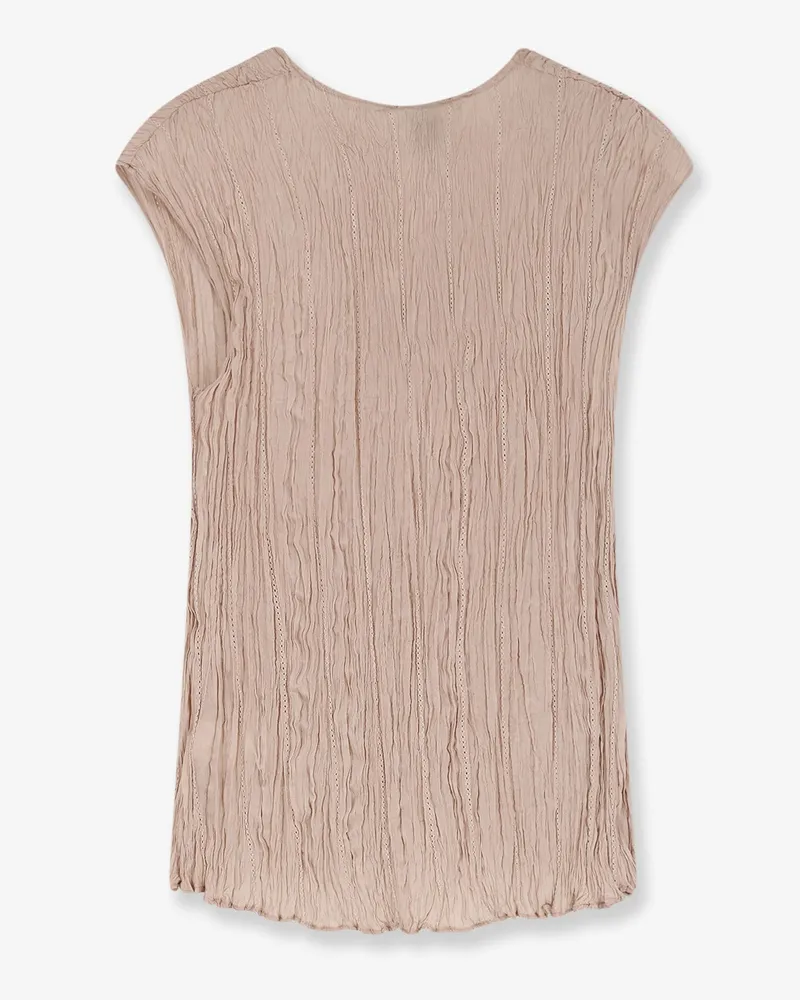 ALYSI Women's Sleeveless Wrinkle Top Beige Viscose T-Shirts & Jerseys Beige