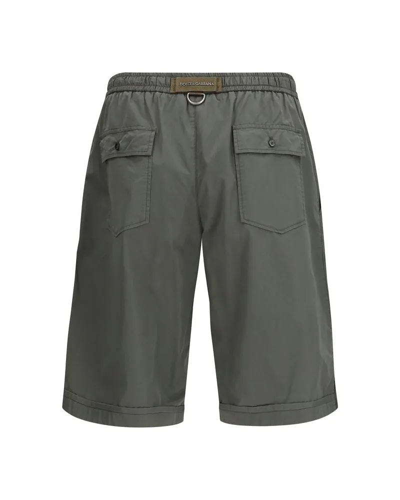 Dolce & Gabbana Men's Gray Cotton Bermuda Shorts Gray