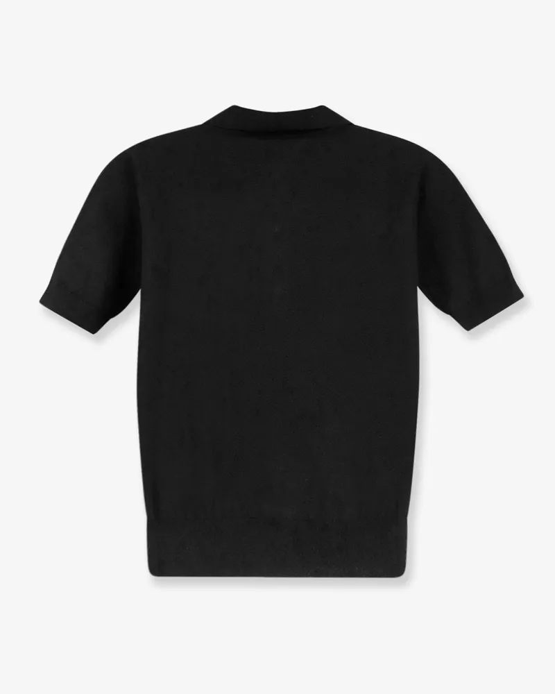 Max Mara Women's Polo Shirt Smmpomposa Black Cotton Tops Black