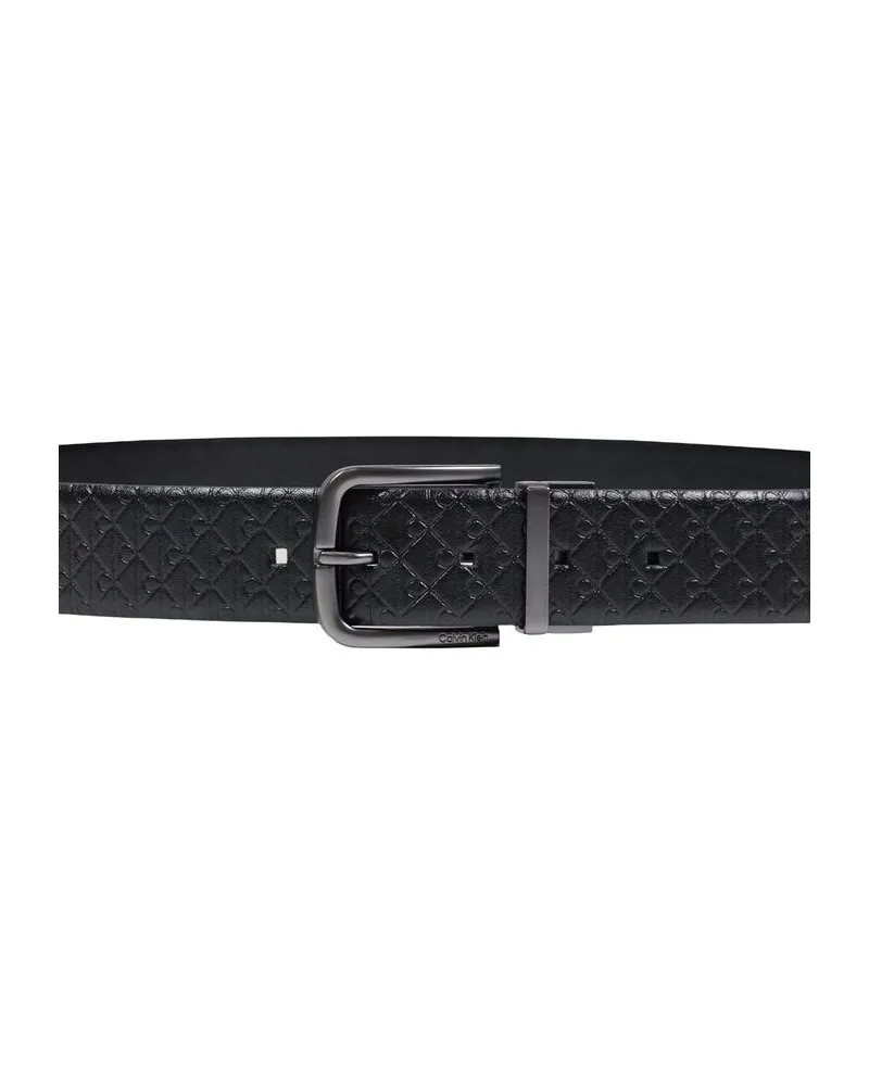 Calvin Klein Bicolor Leather Belt — Black Black