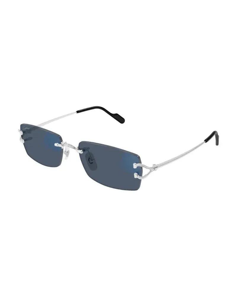 Cartier CT0563S001 Rimless Metal Sunglasses — Silver Silver