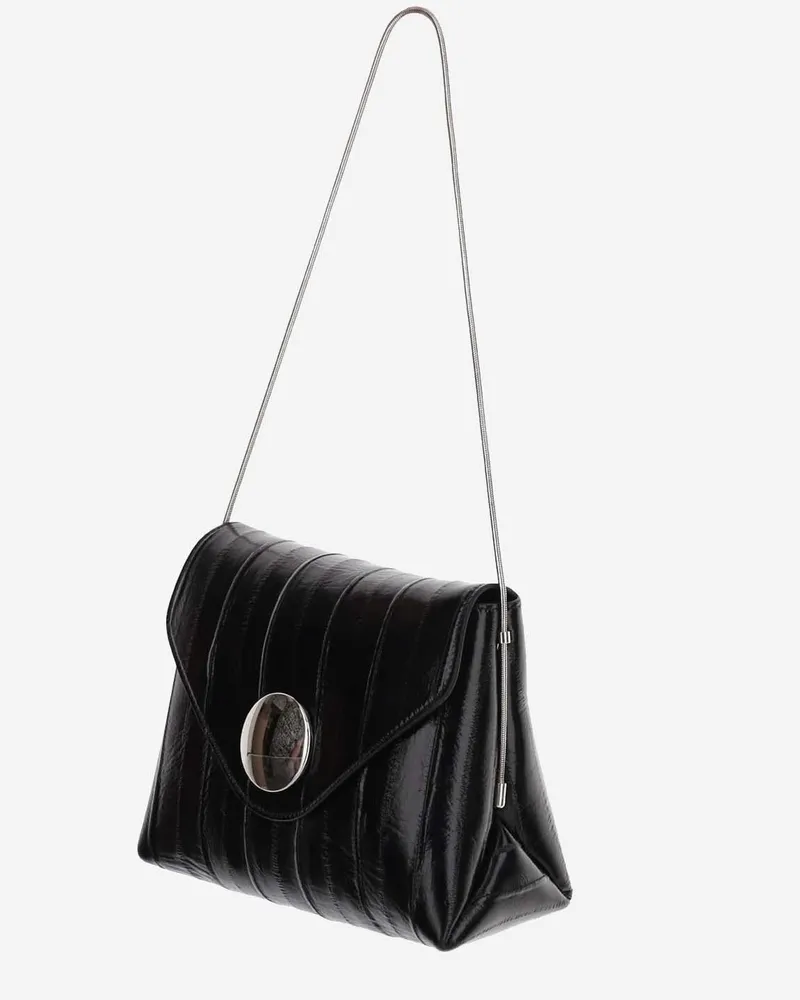 KHAITE Women's Bobbi Leather Shoulder Bag Black Aguilla Black