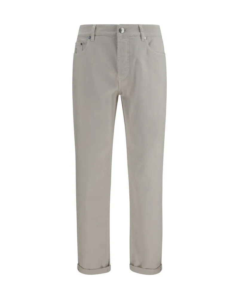 Brunello Cucinelli Cotton Straight-Leg Jeans — White White