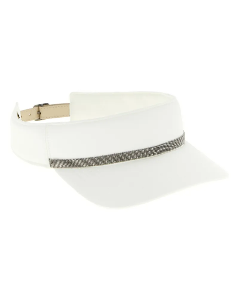 Brunello Cucinelli Monile-Embellished Visor — White White