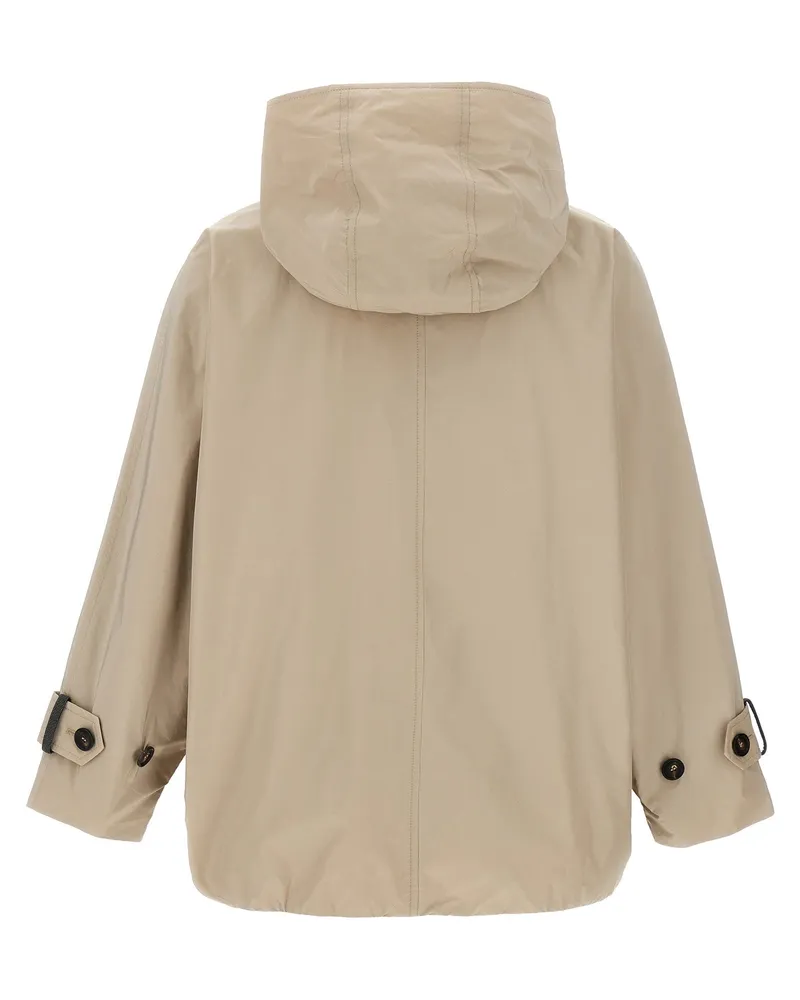 Brunello Cucinelli Water-Repellent Technical Fabric Coat — beige Beige