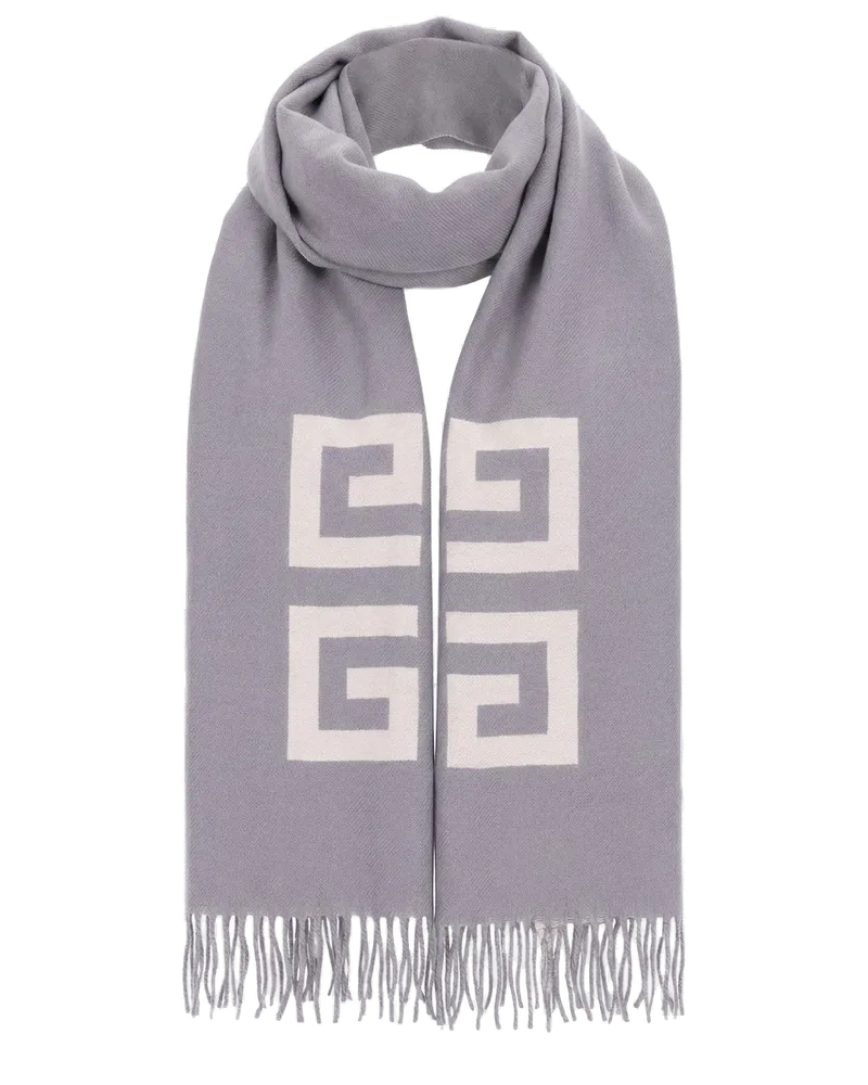 Givenchy Men's Bicolor Virgin Wool Scarf Gray