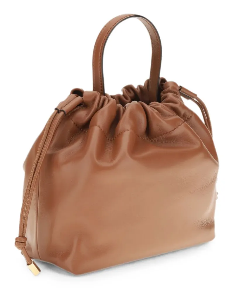 Chloé Leather Drawstring Top Handle Bag — Brown Brown