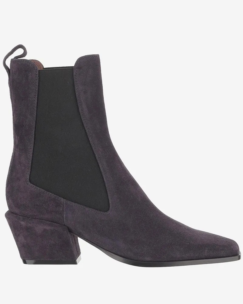 Paris Texas Women's Ankle Boots Bettina 50 Dark Purple Calf Leather (bos Taurus Purple