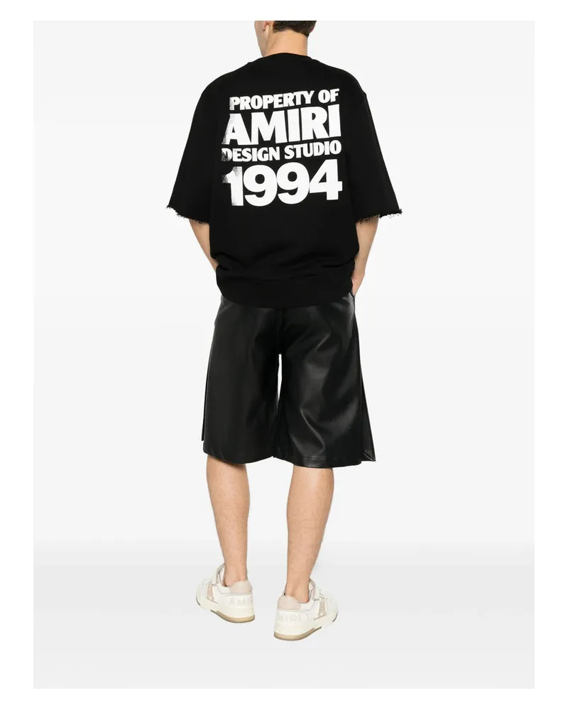 Amiri Logo-Printed Cotton T-Shirt — Black Black