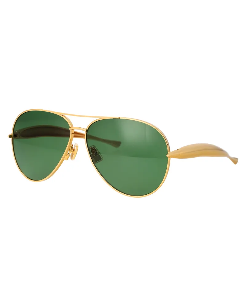 Bottega Veneta Unisex Sunglasses Bv1305s Gold-Green Metal Gold-Gold-Green Gold/gold/green Gold