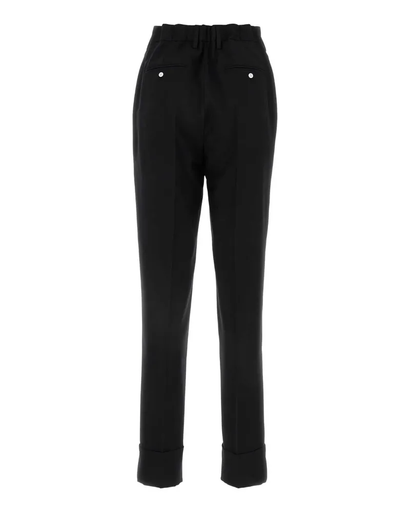 Prada Women's Black Wool Blend Pant Nero Wm Wo-Trochus Niloticus Pantaloni Black