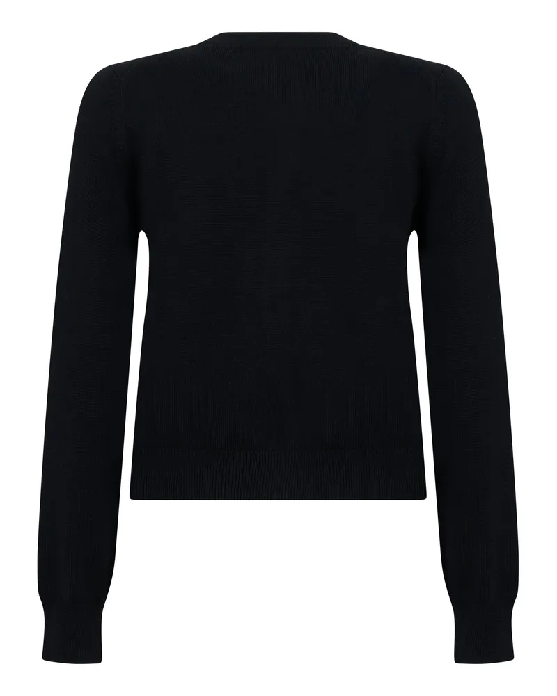 Kitsuné Women Cardigan With Buttons And Logo Black Wool Cardigans Sweater Black
