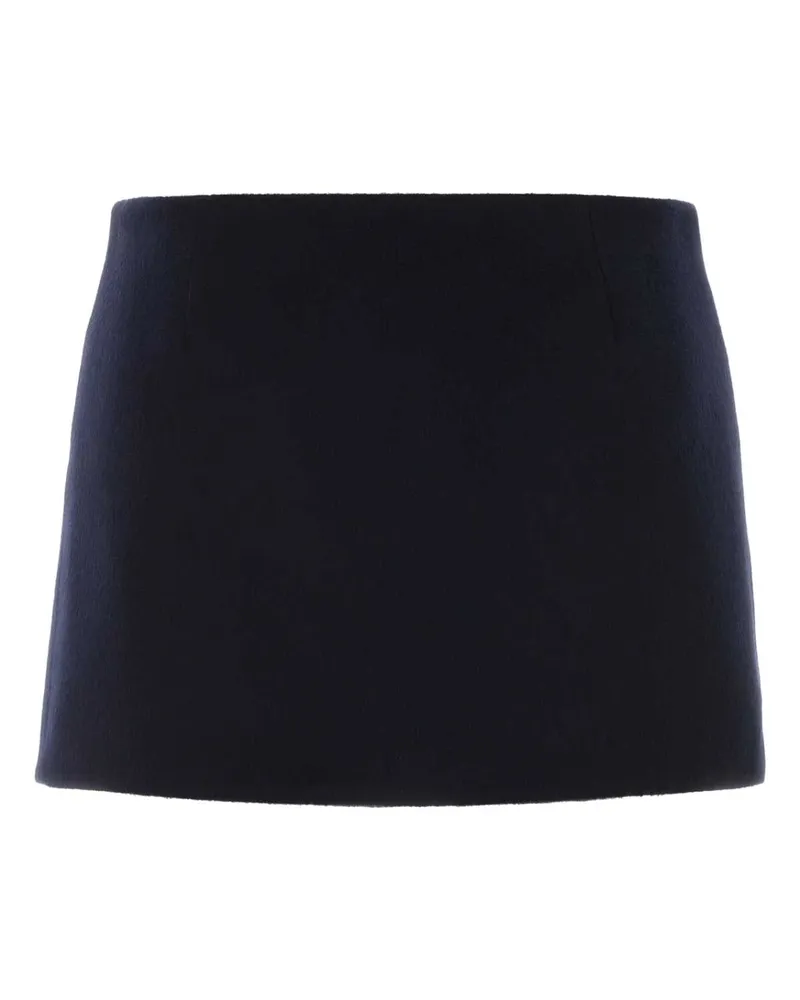 Miu Miu Women's Midnight Blue Wool Blend Reversible Mini Skirt Blugrigio Gonne Navy