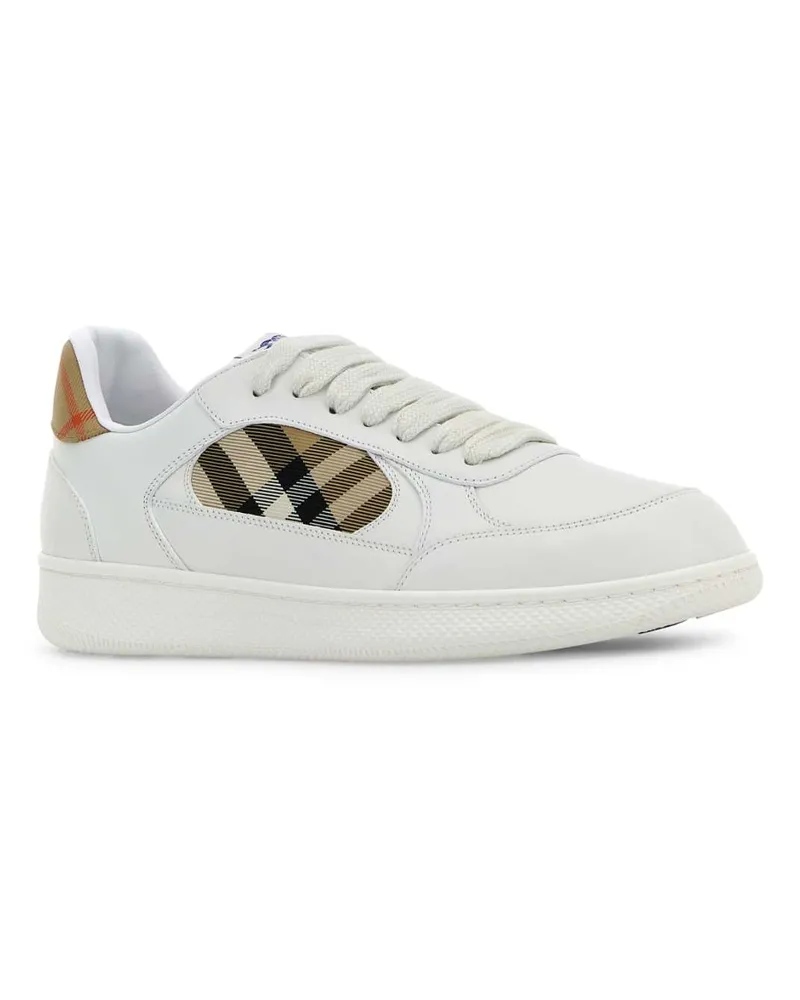 Burberry Men's White Leather Sneakers Whitesandipchk White