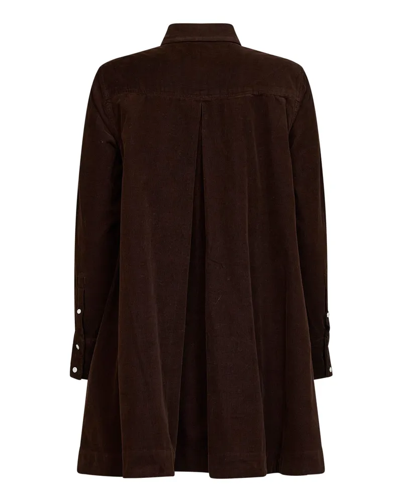 Ralph Lauren Women's Shirt Dress A-Line Brown Corduroy Cotton Brown