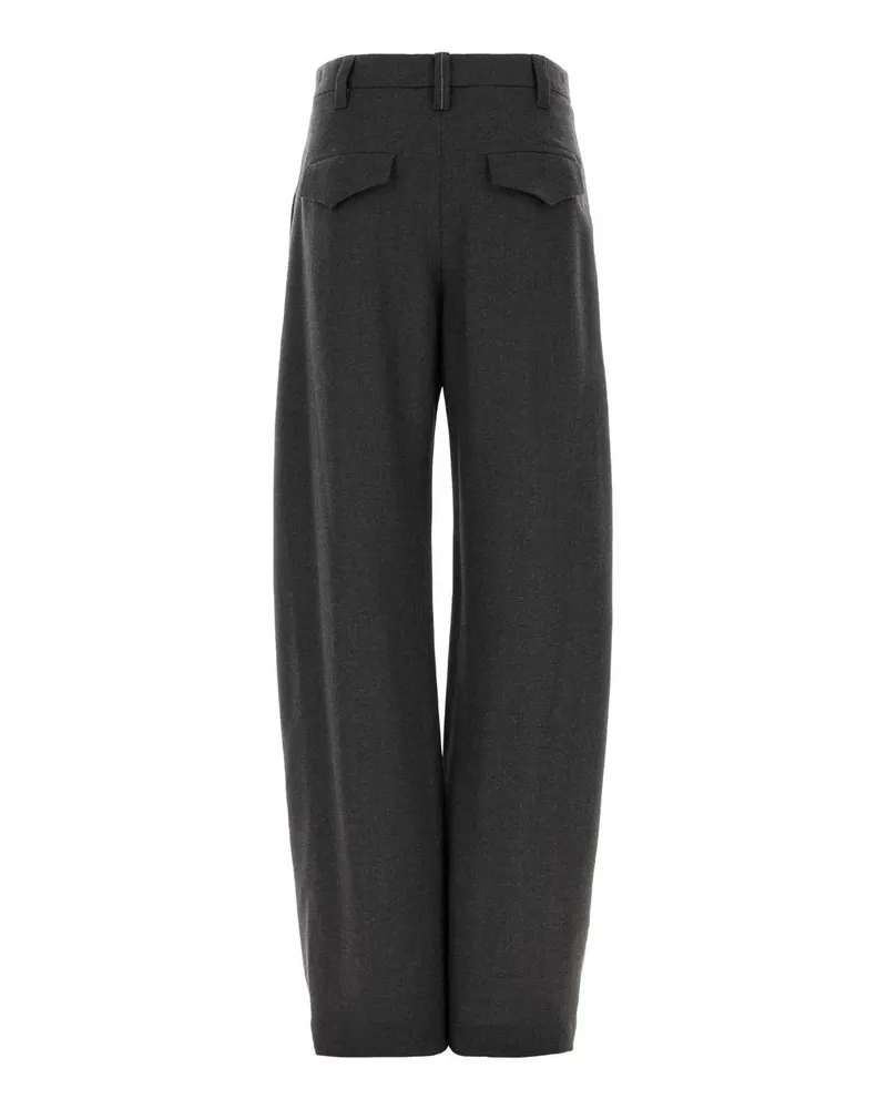 Brunello Cucinelli Virgin Wool Trousers — Gray Gray
