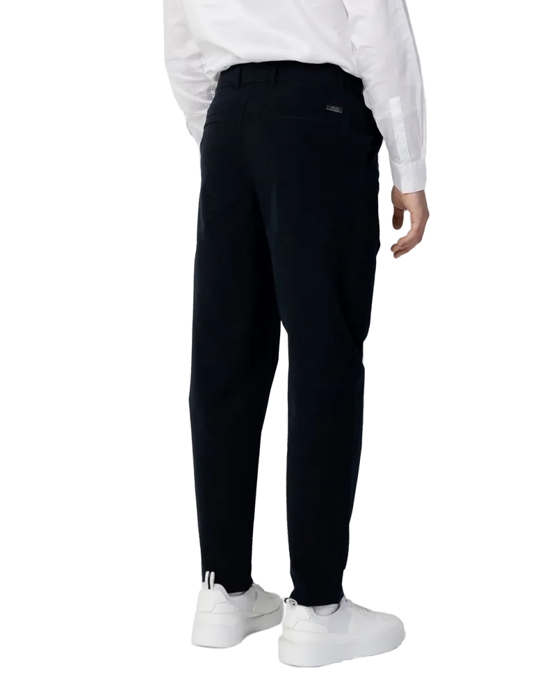 Armani Exchange Cotton Regular Fit Trousers — Black Black