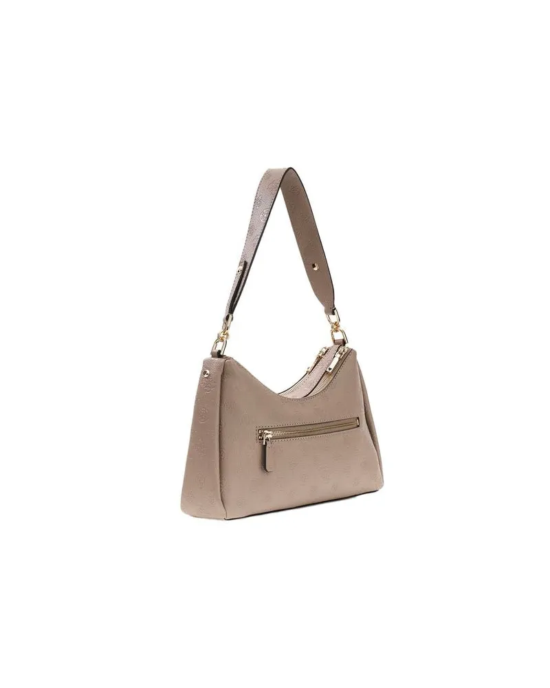 Guess Women's Shoulder Bag Dark Taupe Logo Polyurethane - Shoulder-Bags Taupe