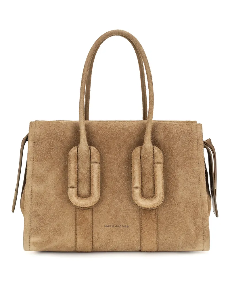 Marc Jacobs Women's Tote Handbag Babe City Hazelnut Suede Calf Leather Shoulder Bags Hazelnut