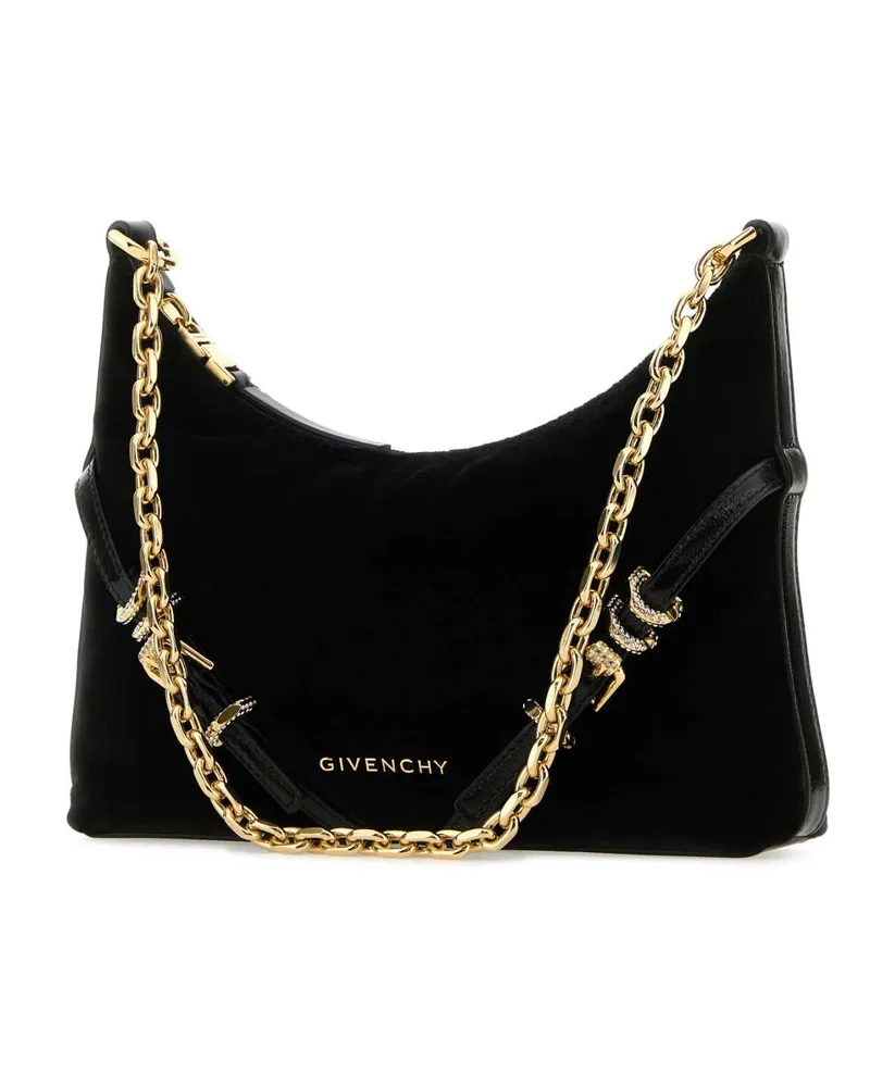 Givenchy Women's Black Velvet Voyou Party Shoulder Bag Borse A Tracolla Black