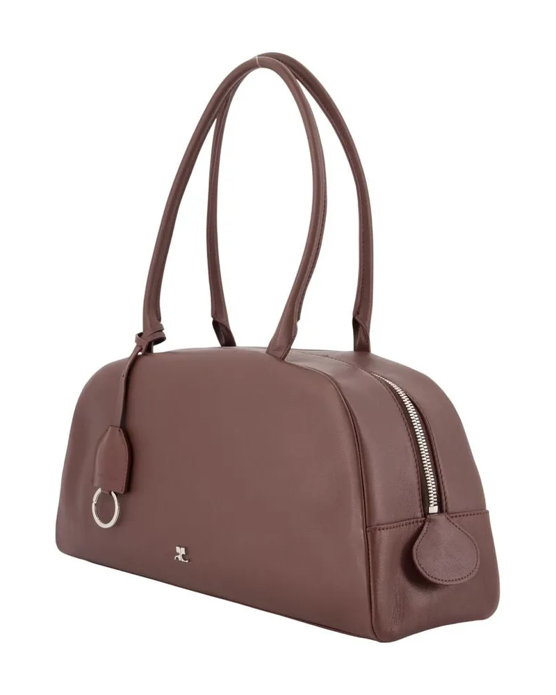 Courrèges Women's Leather Shoulder Bag Burgundy Cowhide Burgundy