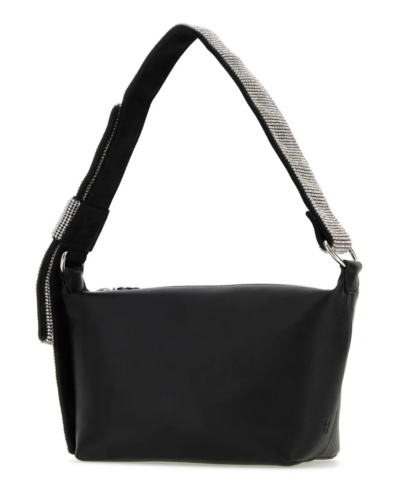 KARA Women's Black Nappa Leather Shoulder Bag Blackwhite Borse A Mano Black