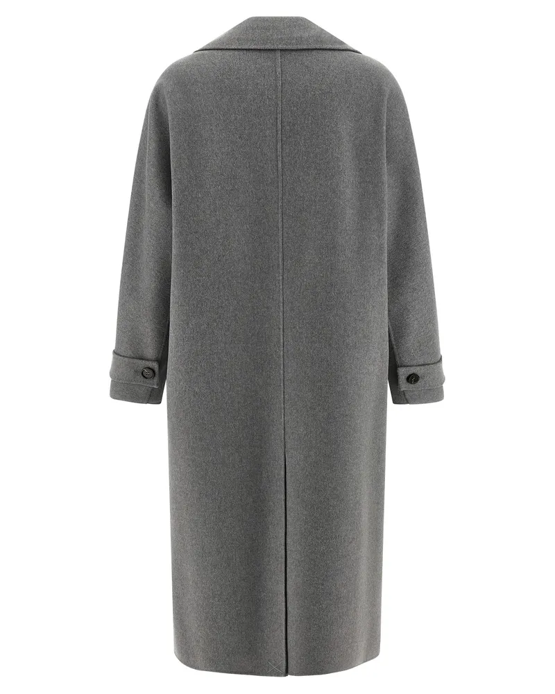 Max Mara Women's Gray Virgin Wool Coat Clothing Gray