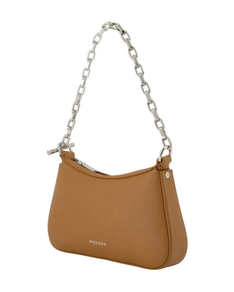 Alexander McQueen Women's T Bar Mini Handbag -  Leather Brown Calfskin Bags Handbags-Purses Brown