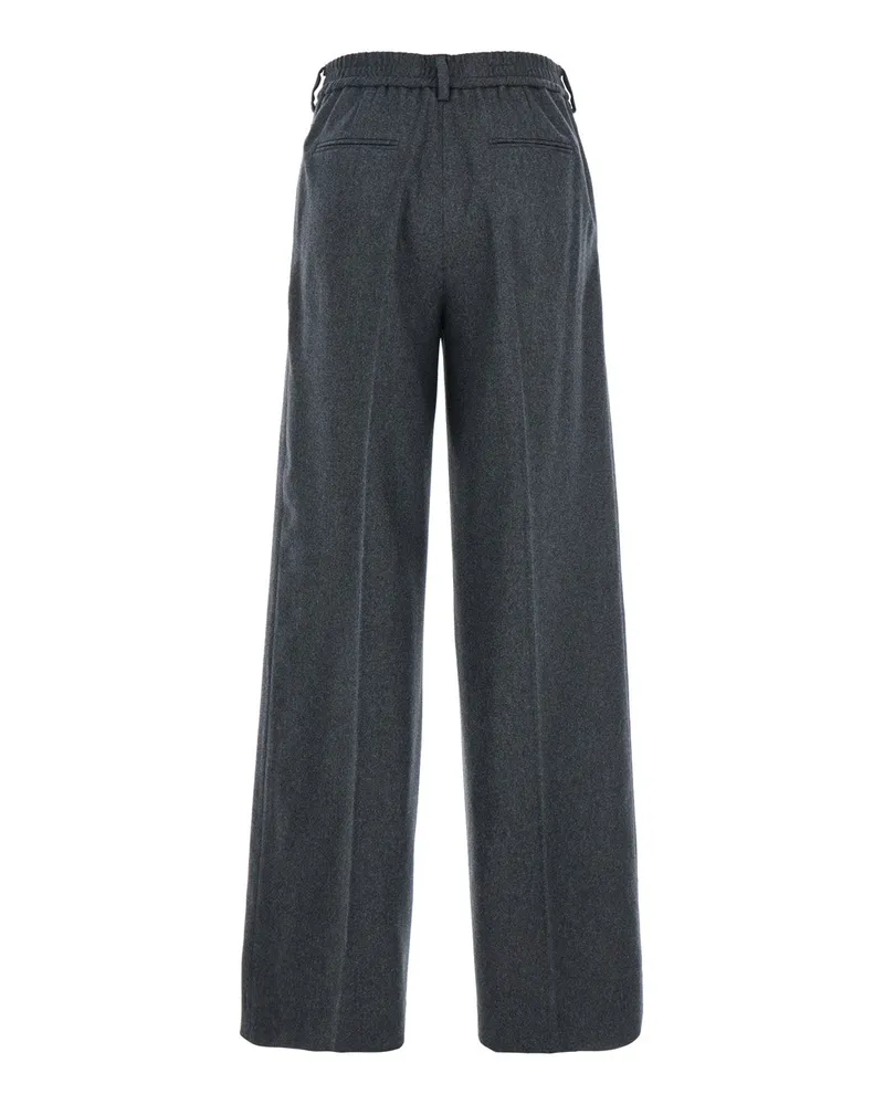 PT TORINO Women's Trousers, Wool And Cashmere, Grey Gray