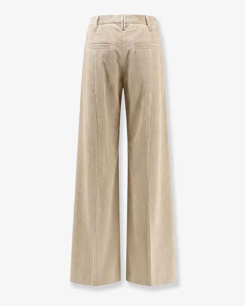 Brunello Cucinelli Women's Corduroy Trousers Beige Cotton Beige