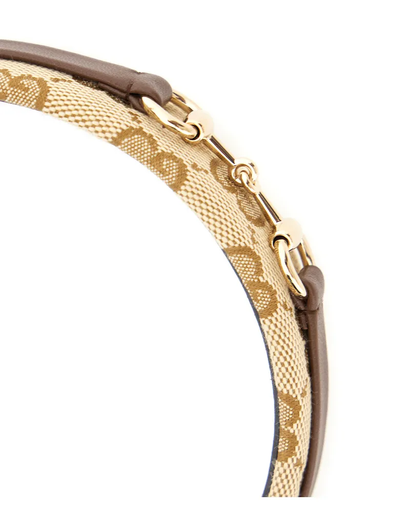 Gucci Girls' Headband Horsebit Gg Canvas Beige Cotton Accessory Beige