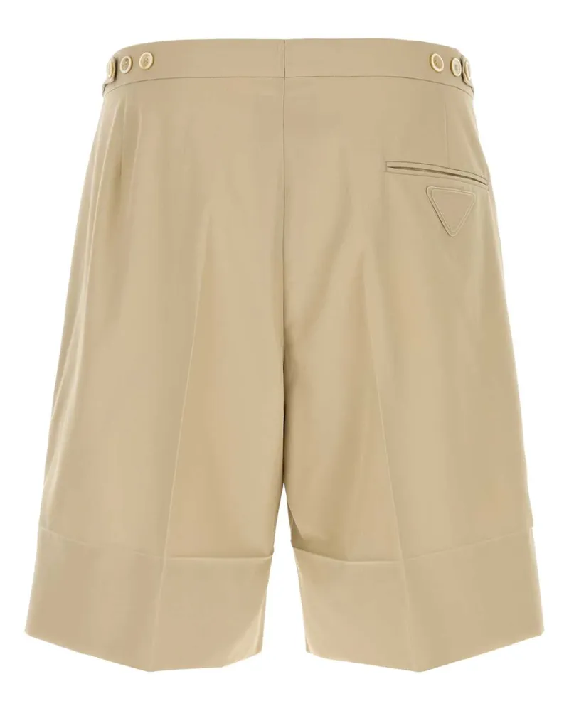 Prada Men's Sand Cotton Bermuda Shorts Sabbia Exterior Beige