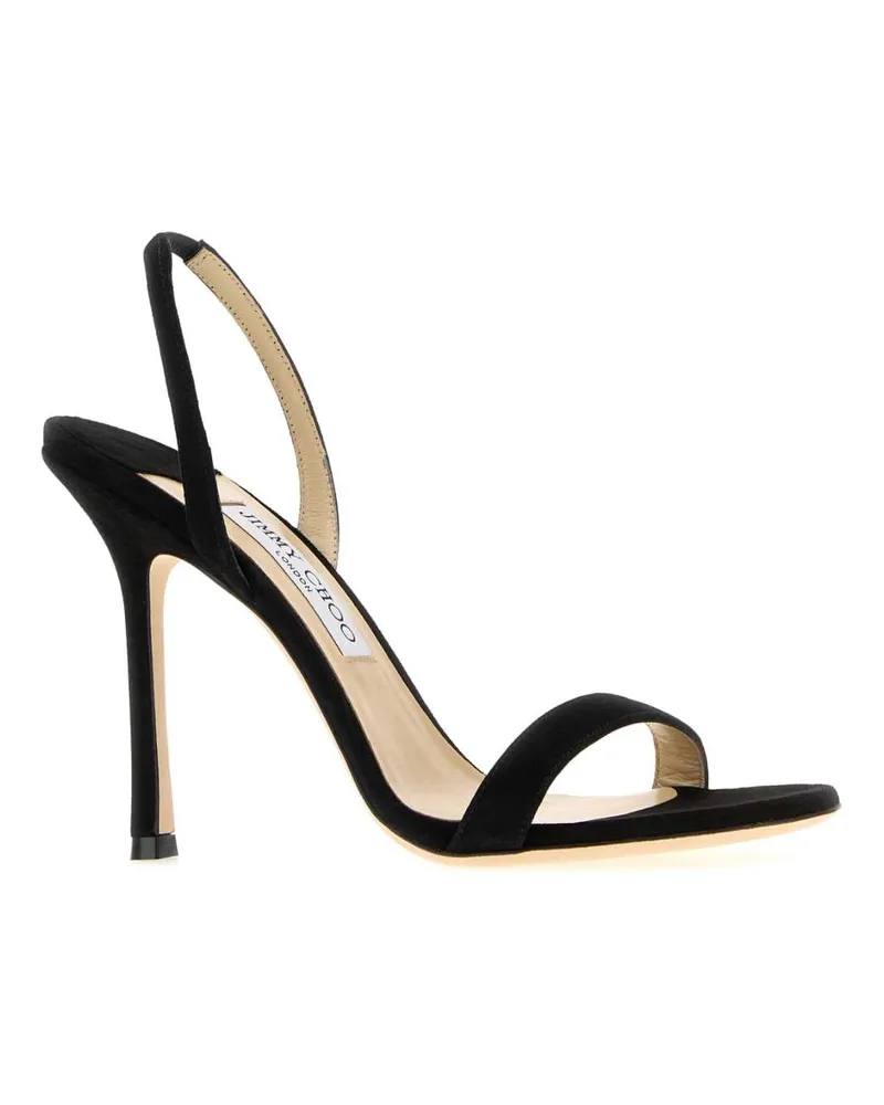Jimmy Choo Women's Black Suede Jenn Sandals Scarpe Con Tacco High Heel Shoes Black