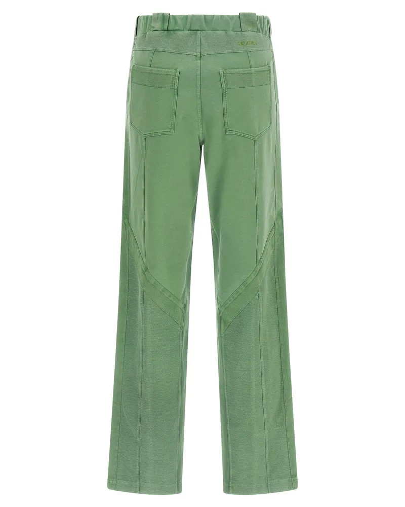 ATTICO Trompe L'Oeil Front Split Trousers — Green Green