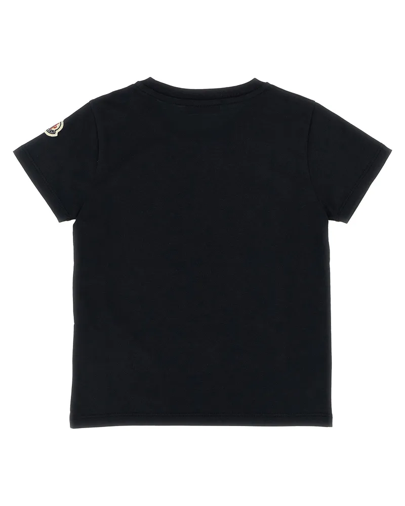 Moncler Sequin-Logo Cotton T-Shirt — Black Black