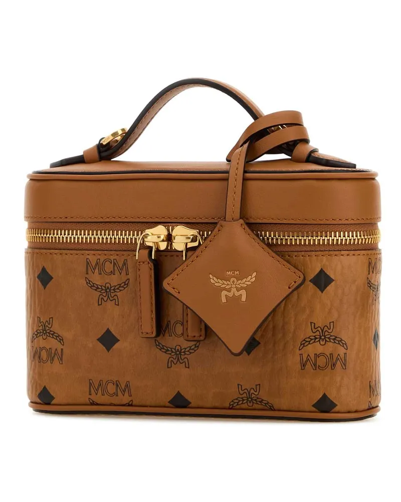 MCM Women's Printed Canvas Aren Handbag Cognac Borse A Mano Bag Brown