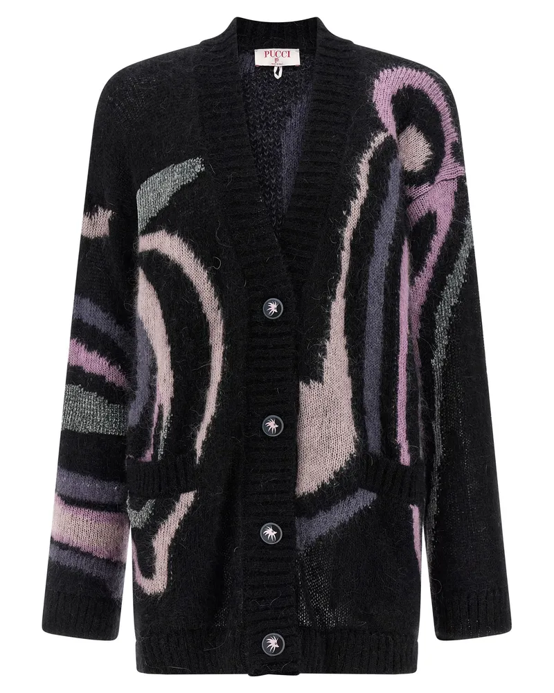 Emilio Pucci Women Black Wool Cardigan Clothing Black