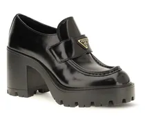 Chunky-Sole Leather Loafer — Black