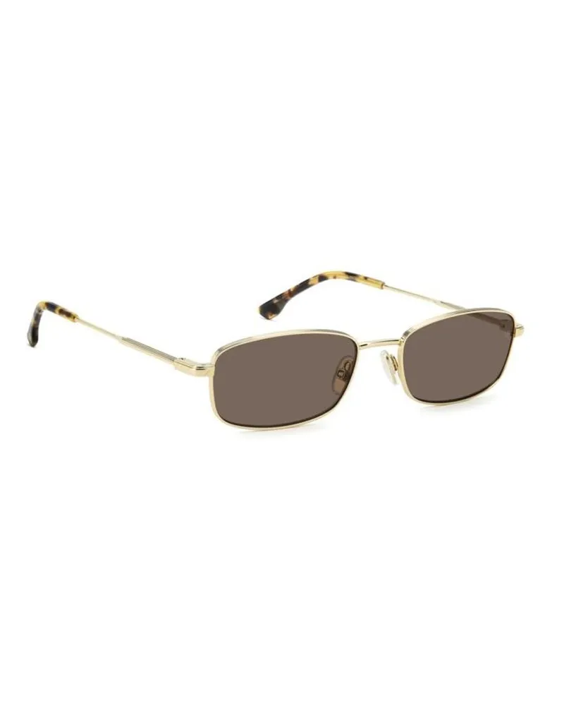 Victoria Beckham VB1001S Metal Rectangle Sunglasses — Gold Gold
