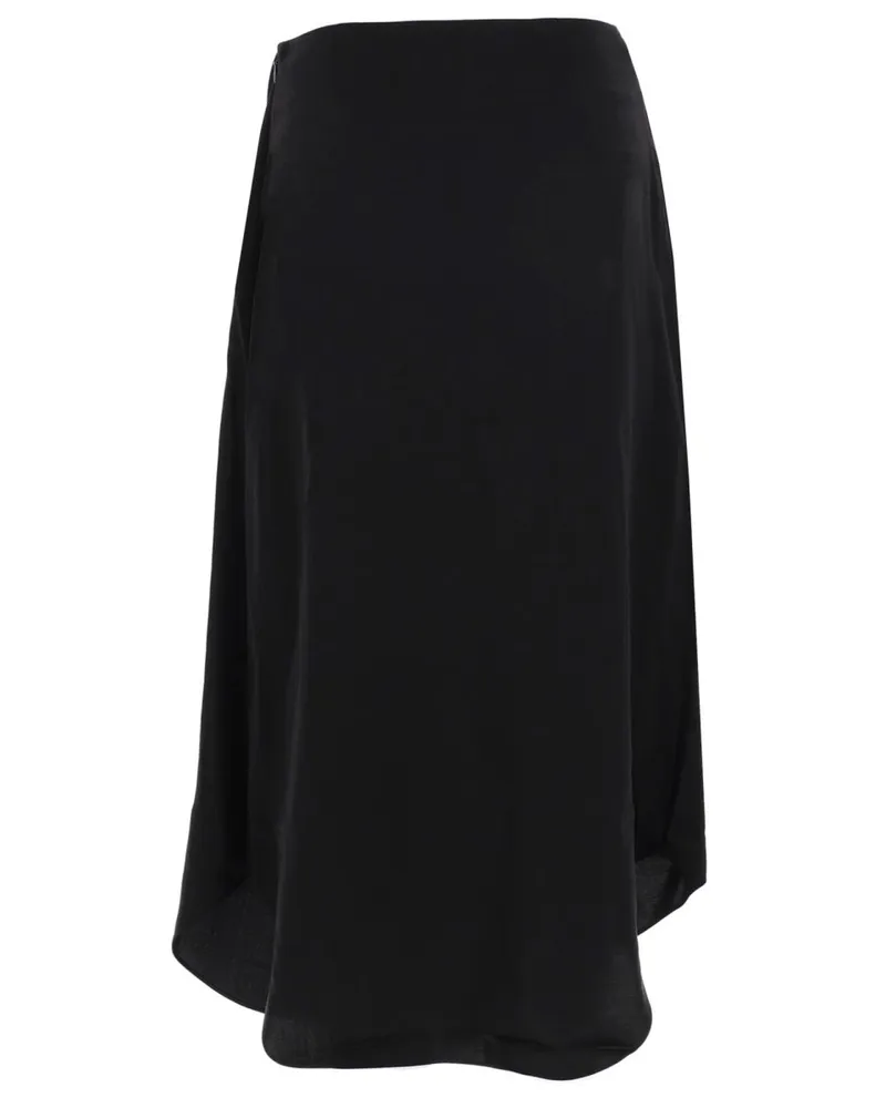 Diesel Cupro Blend Midi Skirt — Black Black