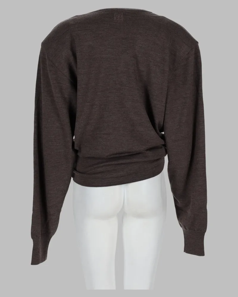 Magda Butrym Wool Knot-Detail Sweater — Brown Brown