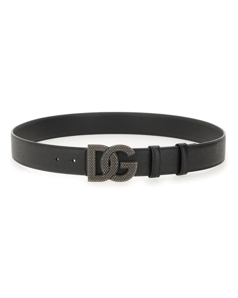 Dolce & Gabbana Leather Belt — Black Black
