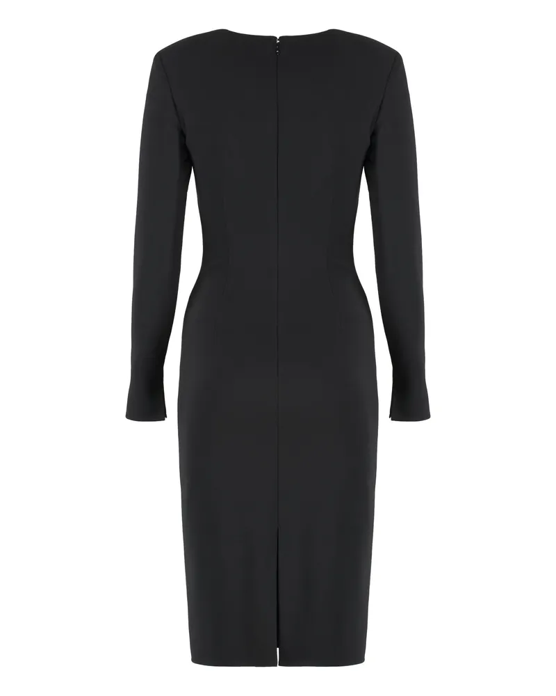 Elisabetta Franchi Jewellery Chain–Accented Crepe Dress — Black Black