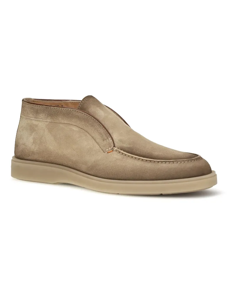 Santoni Men's Digits Slip-On Loafers Brown Upper: Suede; Sole: Rubber Sneaker Brown