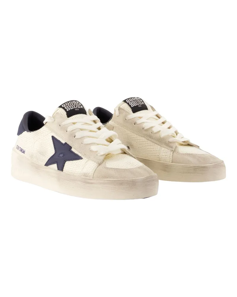 Golden Goose Men's Stardan Sneakers -  Leather Beige Calfskin Shoes Beige