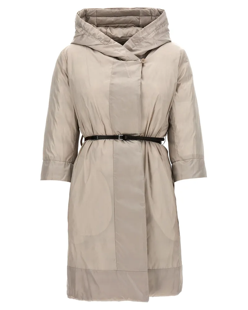 Max Mara Women's White Polyamide Full-Length Jacket Clothing White